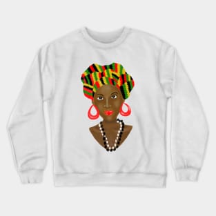 African Queen Kente Pattern Crewneck Sweatshirt